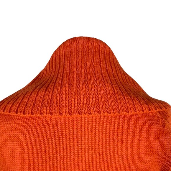 Anthropologie Hekla & Co Wool Blend Burnt Orange Cable Knit Cowl Neck Sweater S - Picture 8 of 13